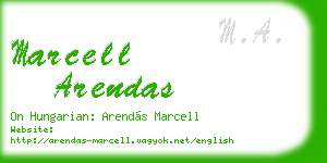 marcell arendas business card